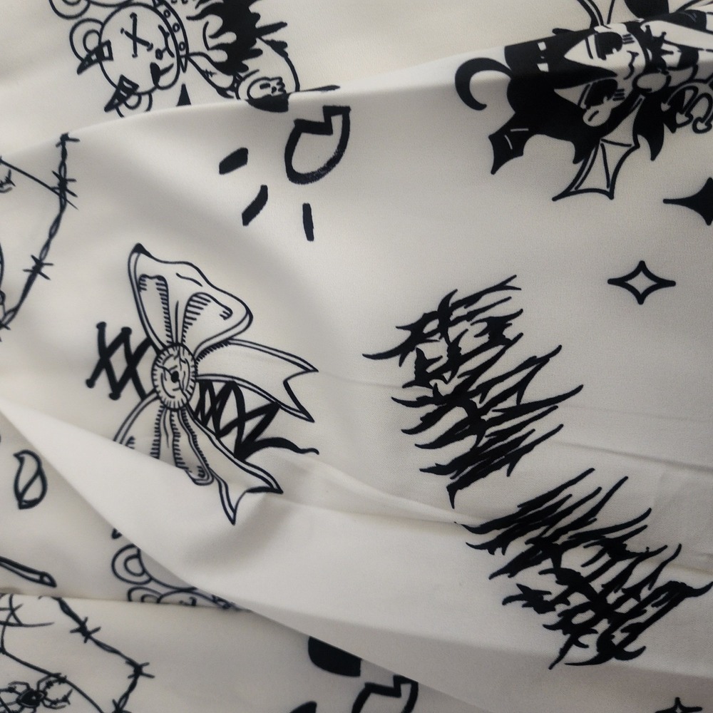 Romwe pleated mini skirt Cute Goth Mall Witchy Kawaii School Girl Punk White - Picture 7 of 12